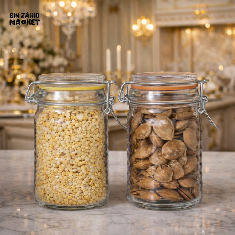 DANNY HOME AIRTIGHT GLASS STORAGE JAR WITH CLAMP LID 1900-5