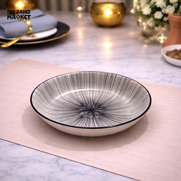 DANNY HOME BLACK RADIANT CERAMIC DEEP PLATE 20.3CM - Plates