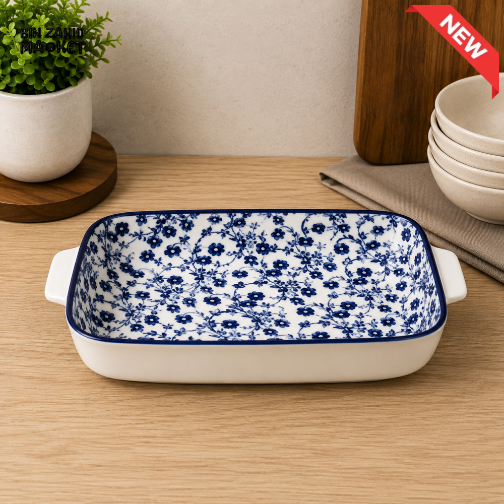 DANNY HOME BLUE CHINTZ BAKING DISH - 17 INCHES