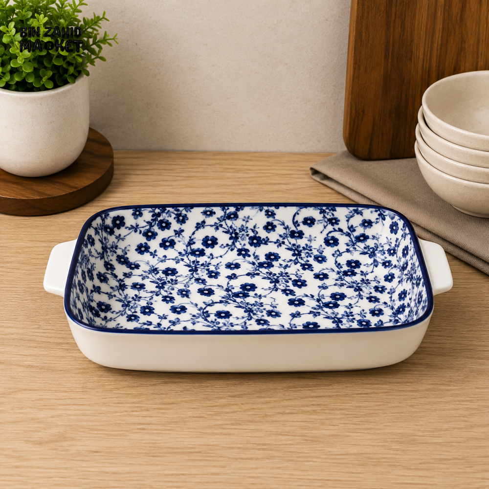 DANNY HOME BLUE CHINTZ BAKING DISH - 17 INCHES