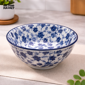 DANNY HOME 8 INCH CERAMIC SALAD BOWL BLUE WHITE PORCELAIN SERVING BOWL 80FKW 2011