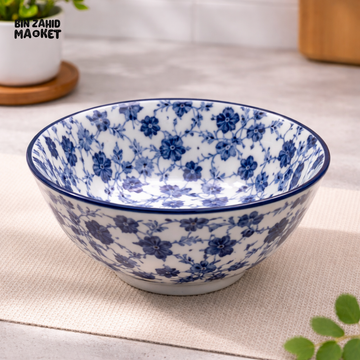 DANNY HOME 8 INCH CERAMIC SALAD BOWL BLUE WHITE PORCELAIN SERVING BOWL 80FKW 2011
