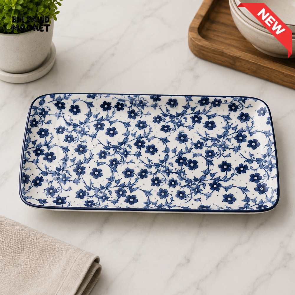 DANNY HOME BLUE CHINTZ SERVING TRAY - 7 INCHES