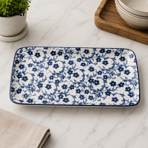 DANNY HOME BLUE CHINTZ SERVING TRAY - 7 INCHES