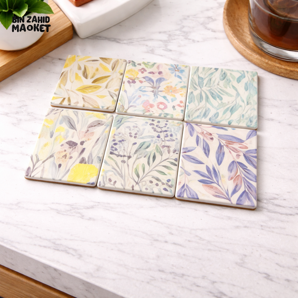 DANNY HOME BOTANICAL PRINT CERAMIC COASTERS -2018-1