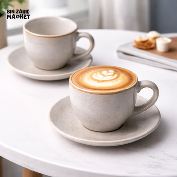DANNY HOME CERAMIC COFFEE CUP & SAUCER SET 6-PIECES 120ML -STB22-1