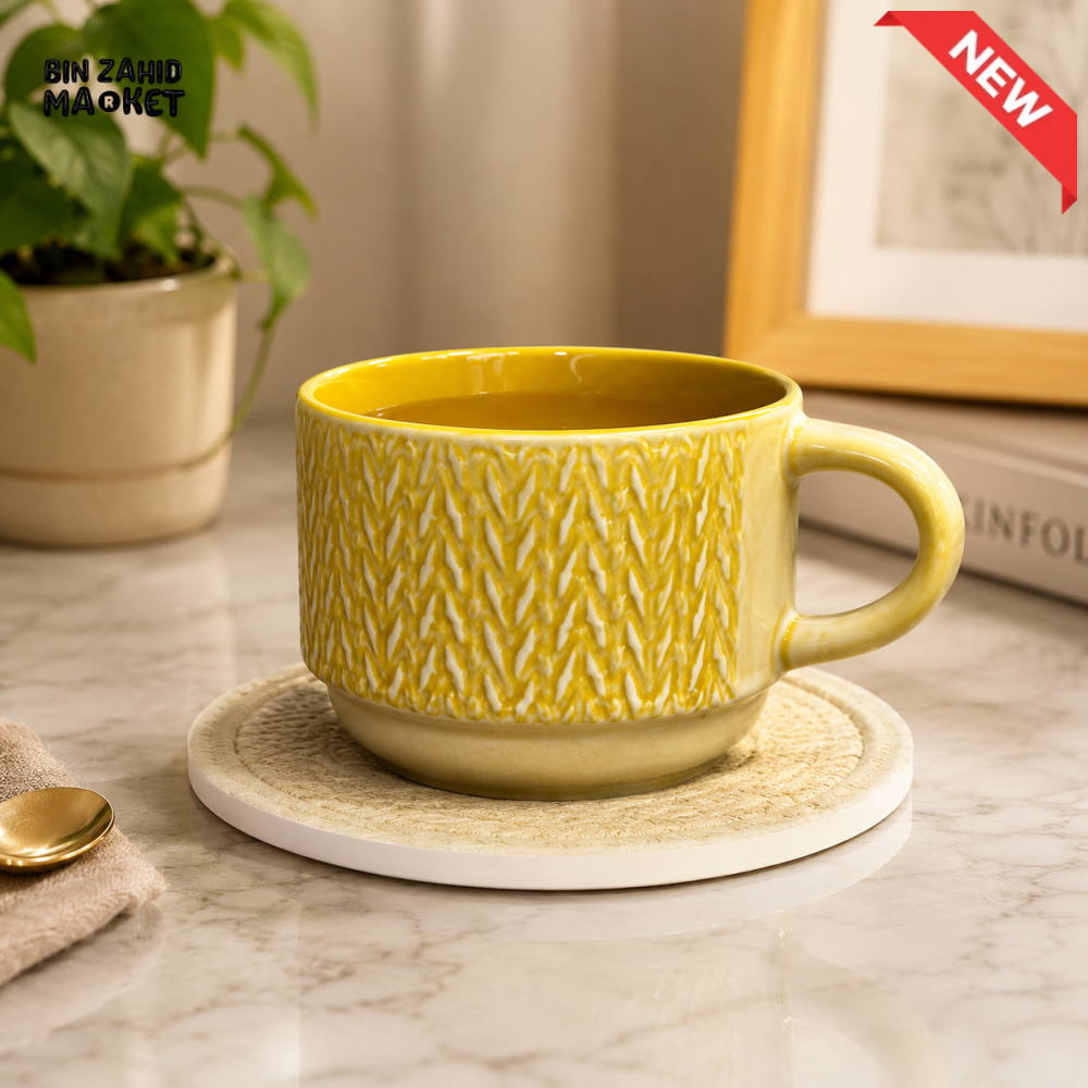 DANNY HOME CERAMIC COFFEE MUG – 6 PCS CUP & SAUCERS SET