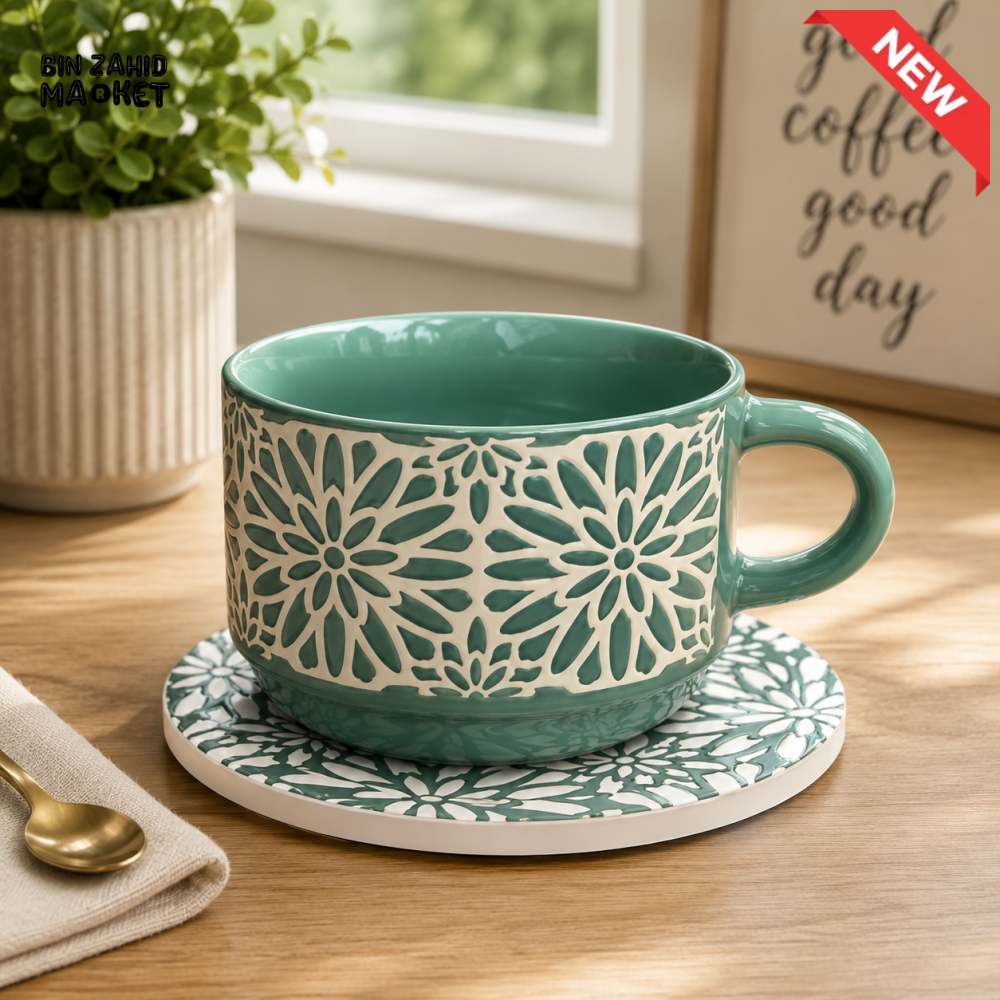 DANNY HOME CERAMIC COFFEE MUG – 6 PCS CUP & SAUCERS SET