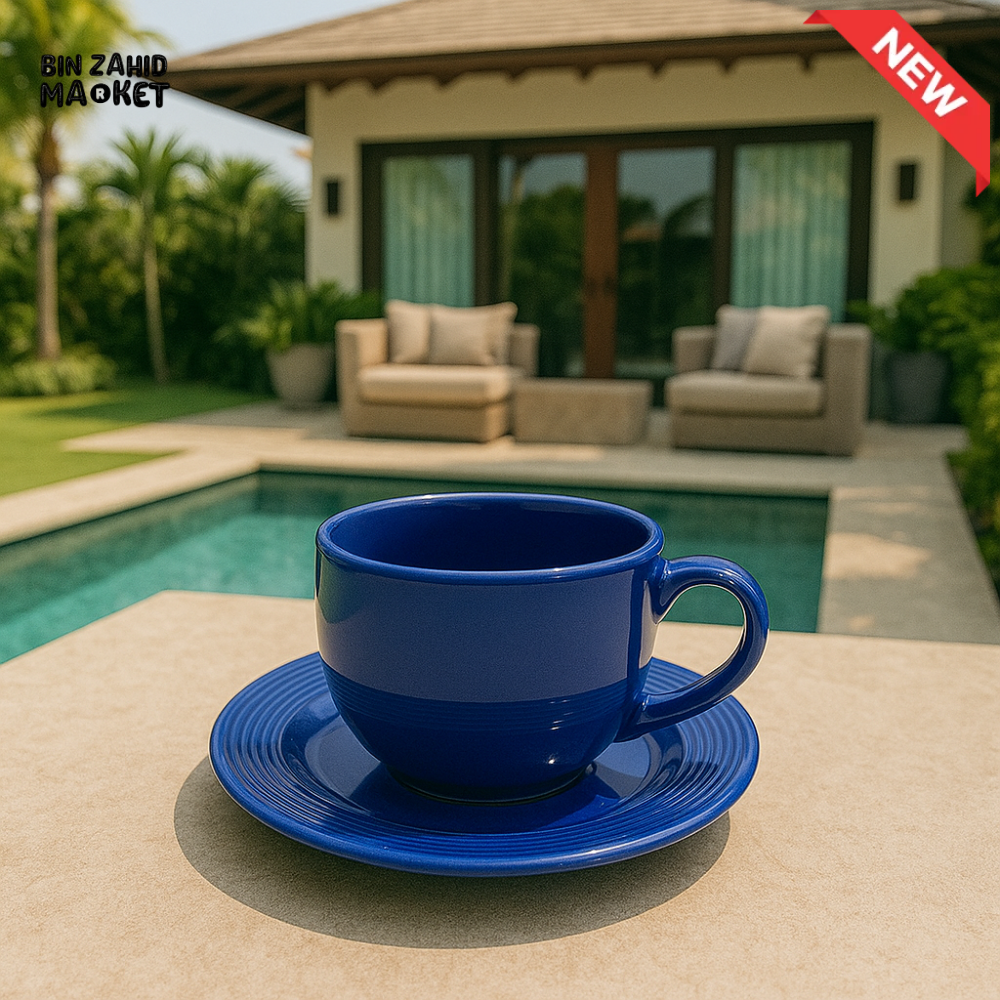 DANNY HOME CERAMIC CUP AND SAUCER 6 PIECES 220ML BLUE SYP65 08