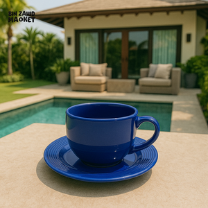 DANNY HOME CERAMIC CUP AND SAUCER 6 PIECES 220ML BLUE SYP65 08