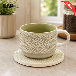 DANNY HOME CERAMIC MUG WITH COASTER - 6 PCS CUP & SAUCERS SET