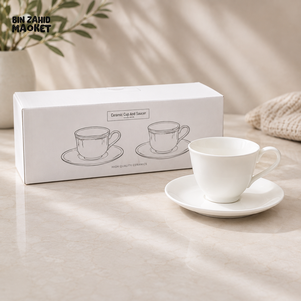 DANNY HOME CLASSIC WHITE CERAMIC CUP & SAUCER SET