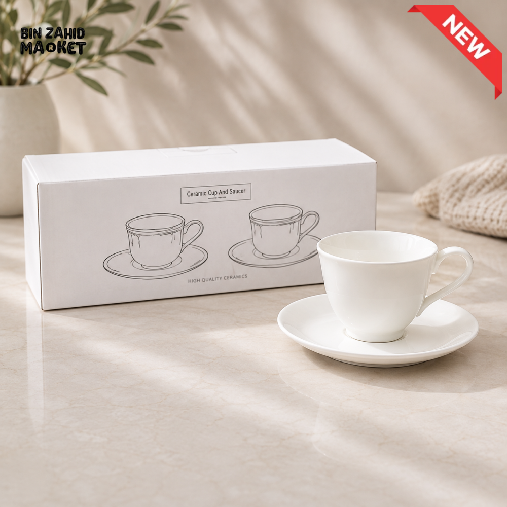 DANNY HOME CLASSIC WHITE CERAMIC CUP & SAUCER SET