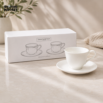 DANNY HOME CLASSIC WHITE CERAMIC CUP & SAUCER SET