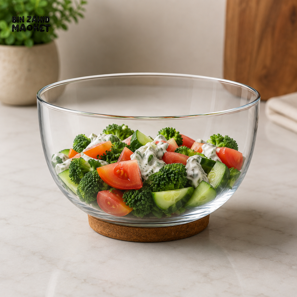 DANNY HOME CLEAR GLASS SALAD AND SERVING BOWL - 2.1 CM