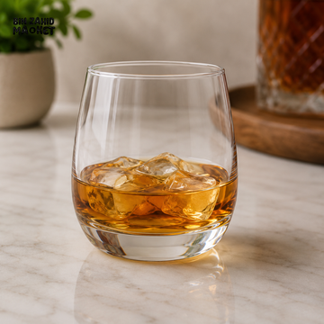 DANNY HOME CLEAR GLASS WHISKEY TUMBLER WITH THICK BASE - 390 ML
