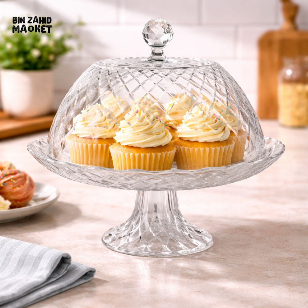 DANNY HOME CRYSTAL CAKE STAND WITH DOME LID -SD-029