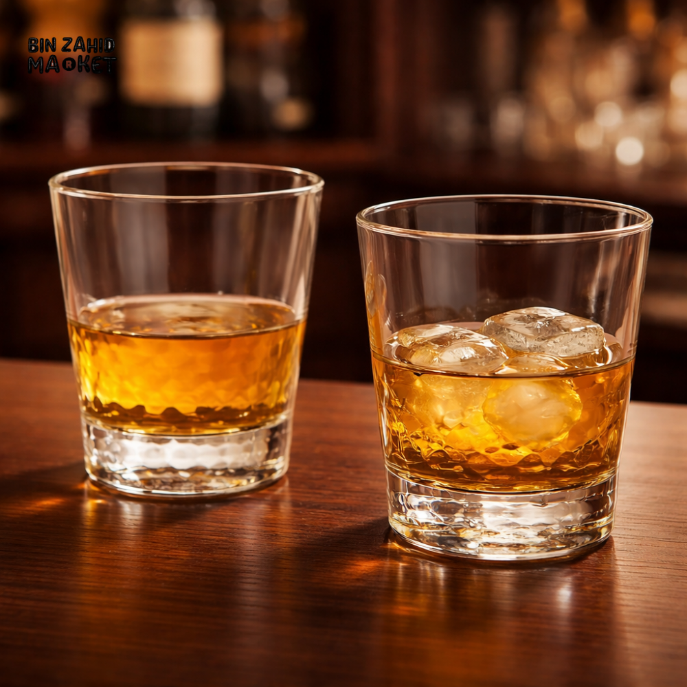 DANNY HOME CRYSTAL WHISKEY GLASS TUMBLER SET 6PCS 320ML PREMIUM DRINKING GLASSES 1988-27