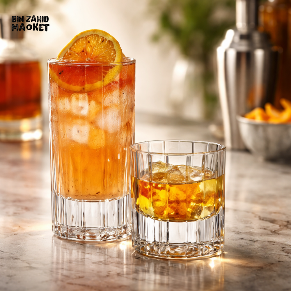 DANNY HOME CRYSTAL WHISKEY GLASSES SET 2PCS 310ML PREMIUM CUT GLASS TUMBLER BAR DRINKWARE 1988-239