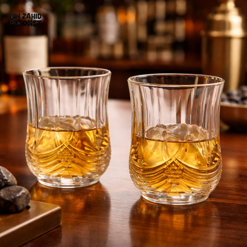 DANNY HOME CRYSTAL WHISKEY GLASSES SET 6PCS 210ML ELEGANT OLD FASHIONED ROCKS GLASS BARWARE SET 1988-24