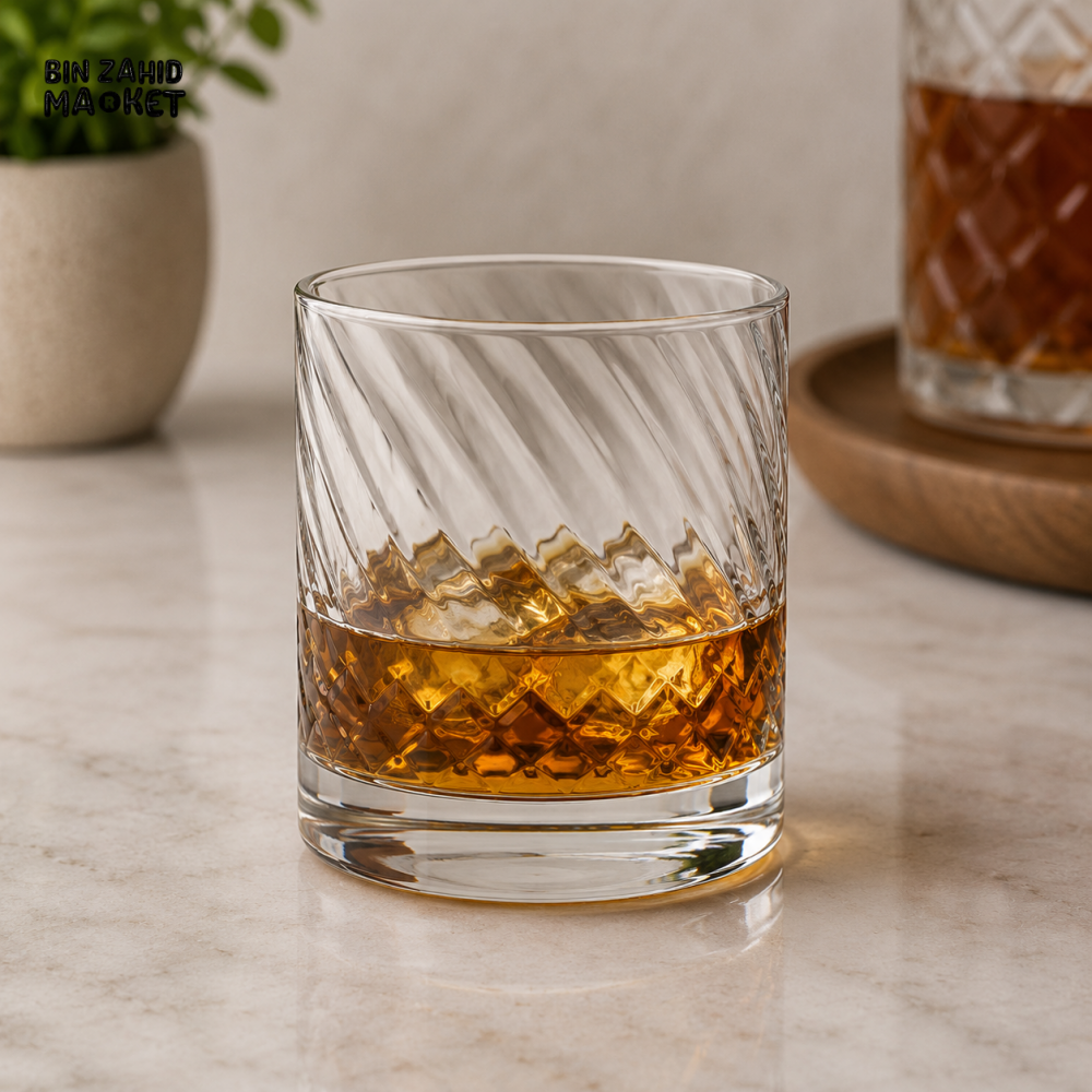 DANNY HOME CUT GLASS WHISKEY TUMBLER WITH THICK BASE