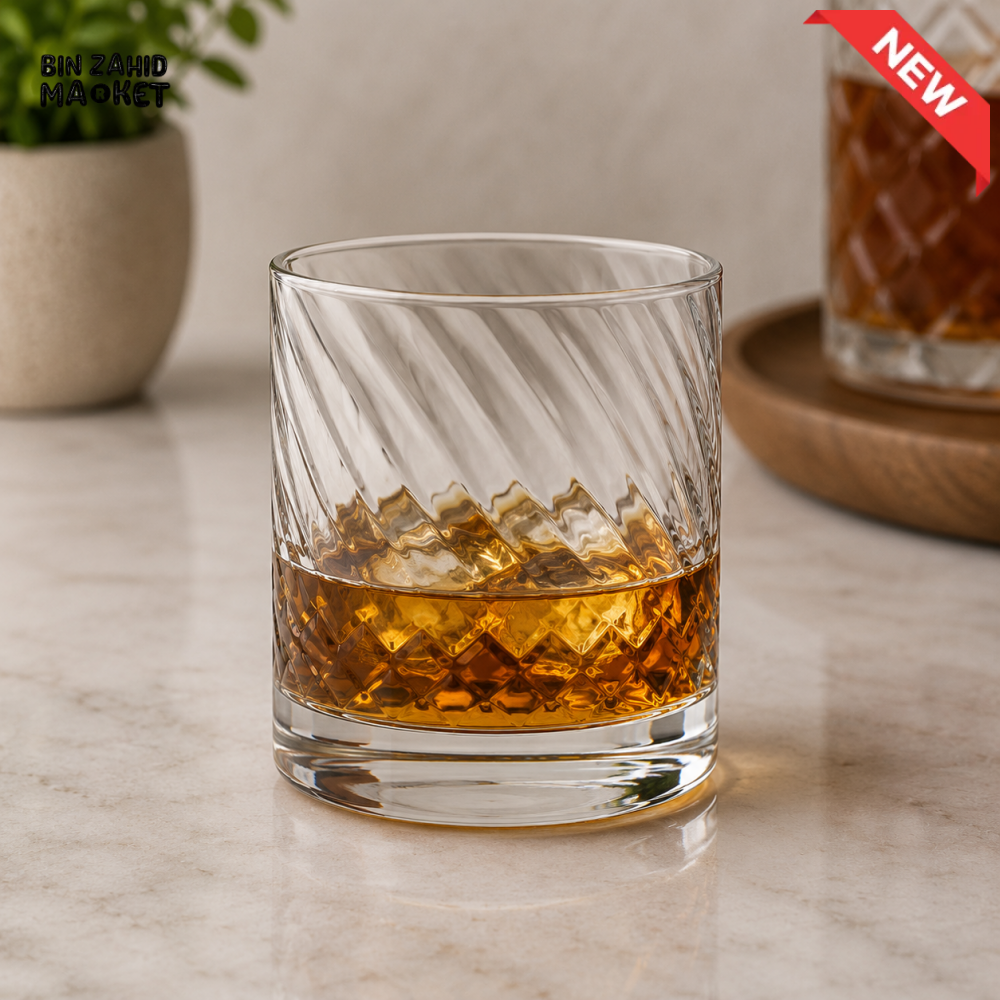 DANNY HOME CUT GLASS WHISKEY TUMBLER WITH THICK BASE