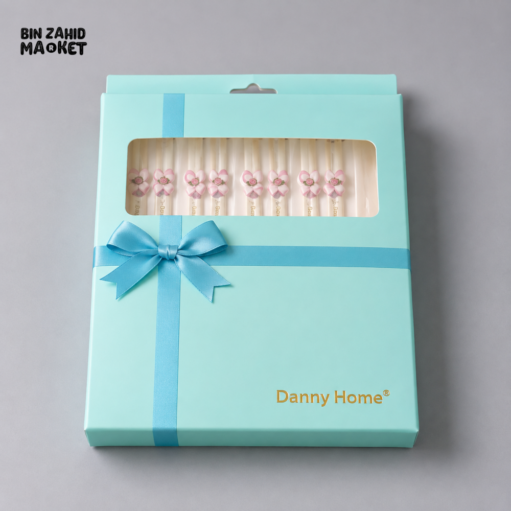 DANNY HOME DECORATIVE FLORAL CUTLERY SET IN GIFT BOX - 5 PIECE SET