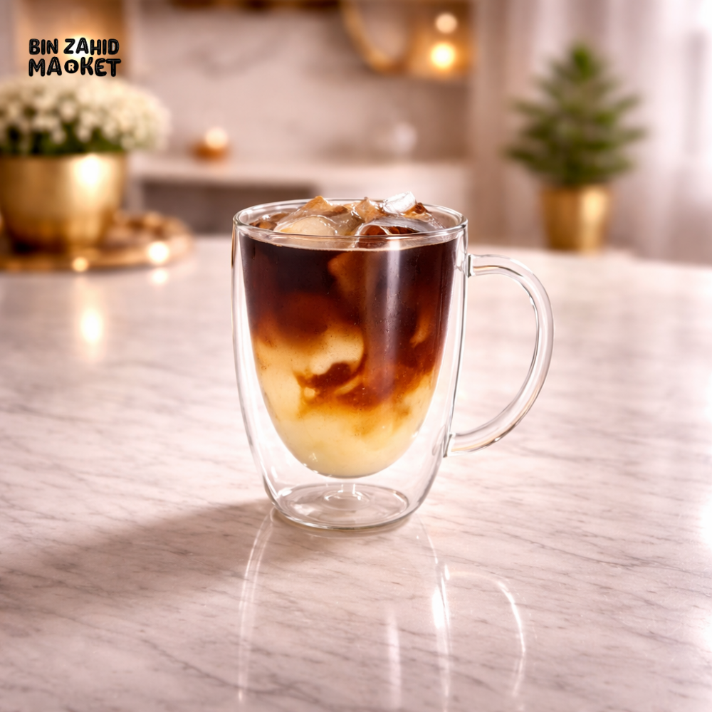 DANNY HOME DOUBLE WALL GLASS ESPRESSO CUP SET 80ML 2 PIECES -DW08-01