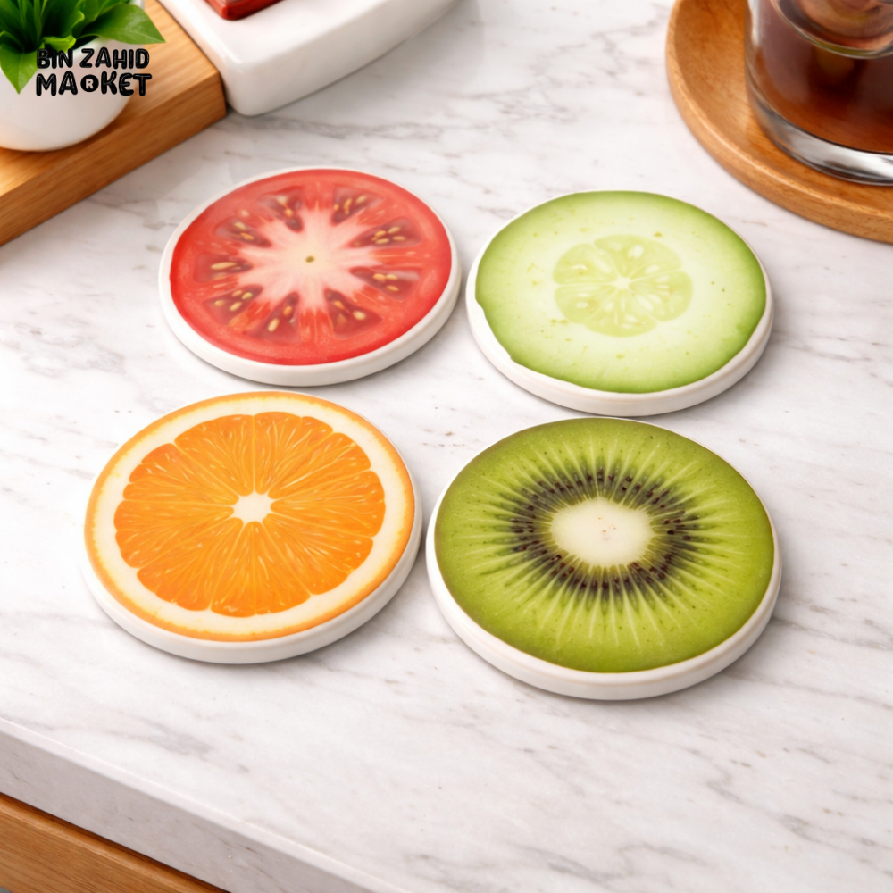DANNY HOME FRUIT DESIGN COASTERS SET SET OF 4 -2027-6