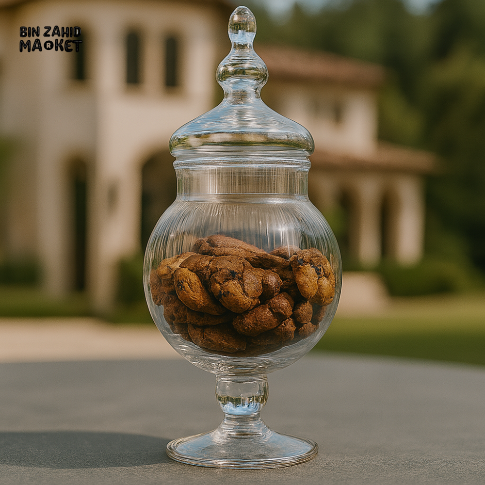 DANNY HOME GLASS APOTHECARY JAR WITH LID – COOKIE & SNACK STORAGE CONTAINER CB 60