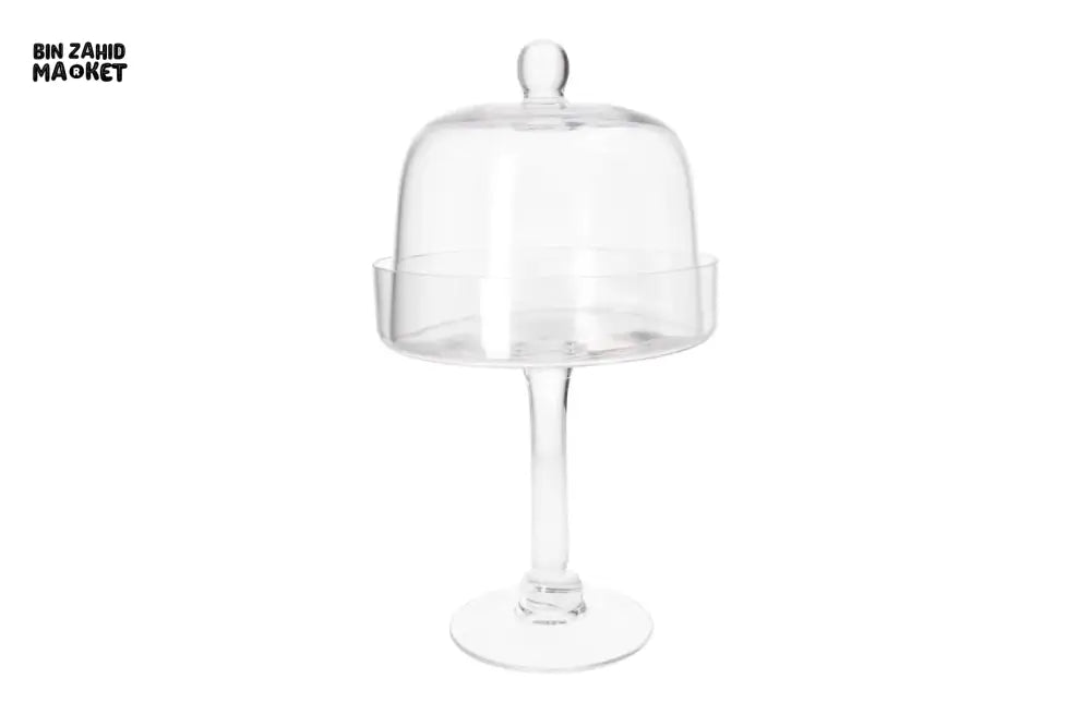 DANNY HOME GLASS CAKE STAND WITH DOME LID 18.8CM -CB-44