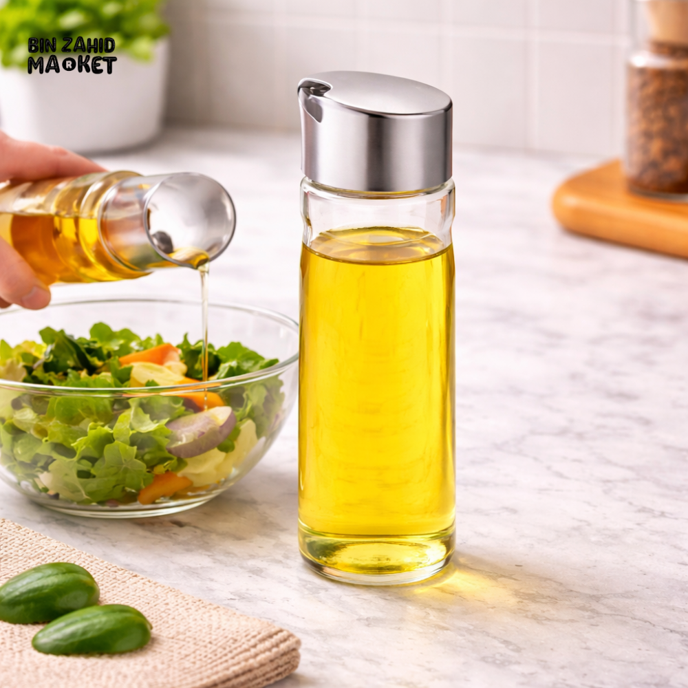 GLASS OIL DISPENSER BOTTLE WITH POUR SPOUT -1900-79