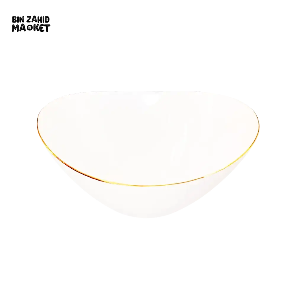 DANNY HOME GLASS SALAD BOWL SET – 3 PIECE WHITE LUXURY SERVING BOWLS FOR SALAD FRUIT & PASTA - LCW100-G
