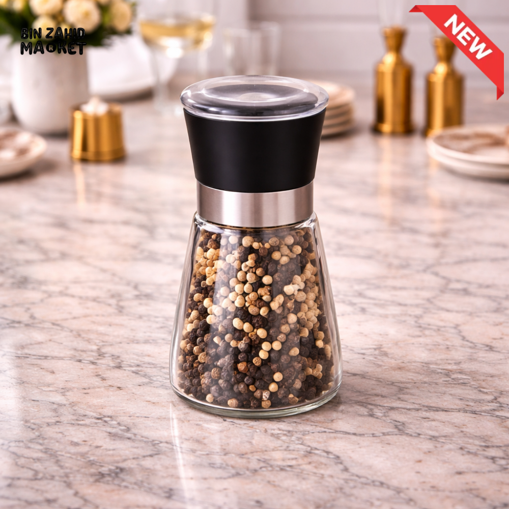 DANNY HOME GLASS SALT & PEPPER GRINDER – LUXURY MANUAL SPICE MILL SEASONING BOTTLE -1900-3B