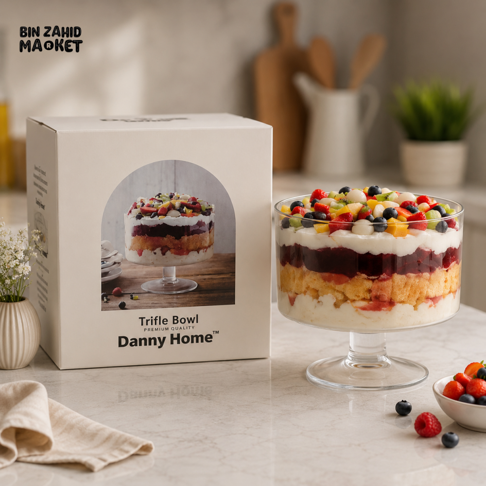 DANNY HOME GLASS TRIFLE BOWL WITH PEDESTAL - 3.5 L