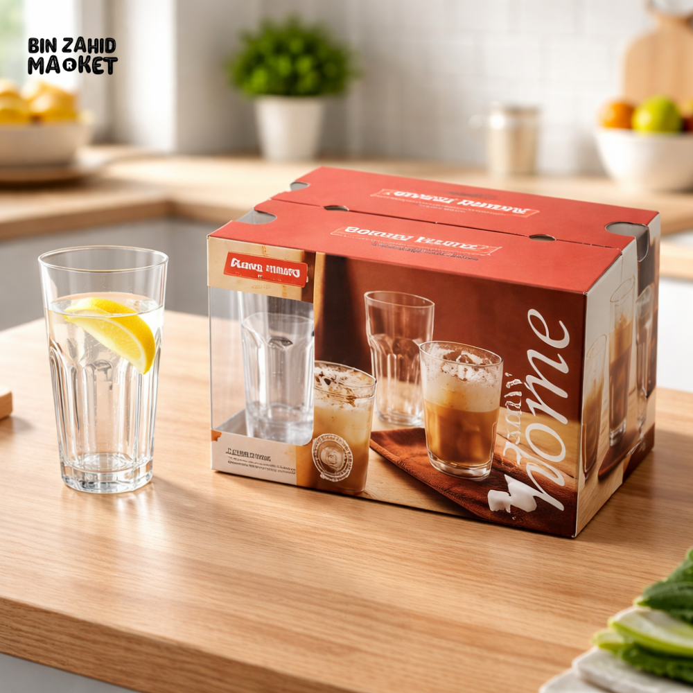 DANNY HOME GLASS TUMBLER SET 6PCS 315ML HIGHBALL DRINKING GLASSES FOR WATER JUICE SOFT DRINKS PREMIUM CLEAR GLASS