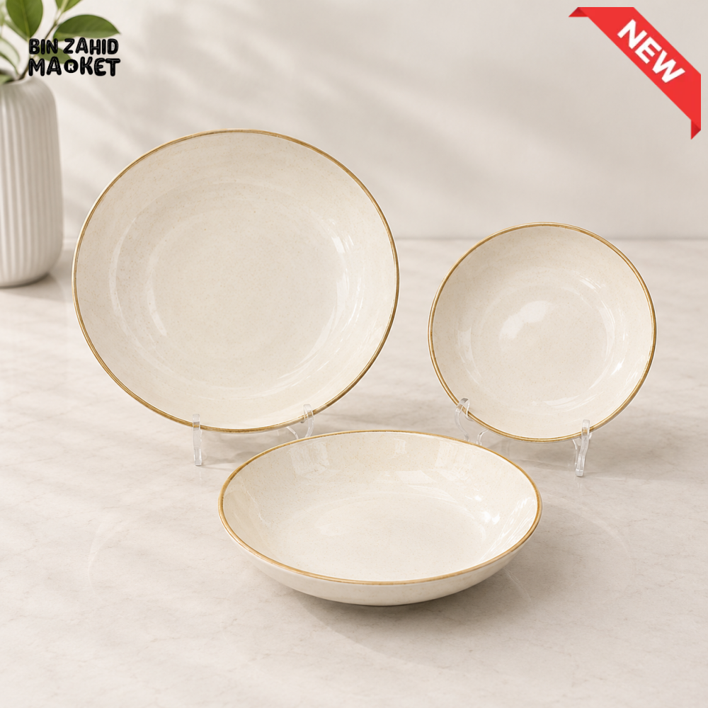 DANNY HOME GOLD RIM CERAMIC BOWL SET - 18 PIECE