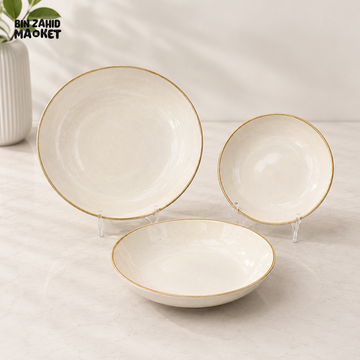 DANNY HOME GOLD RIM CERAMIC BOWL SET - 18 PIECE