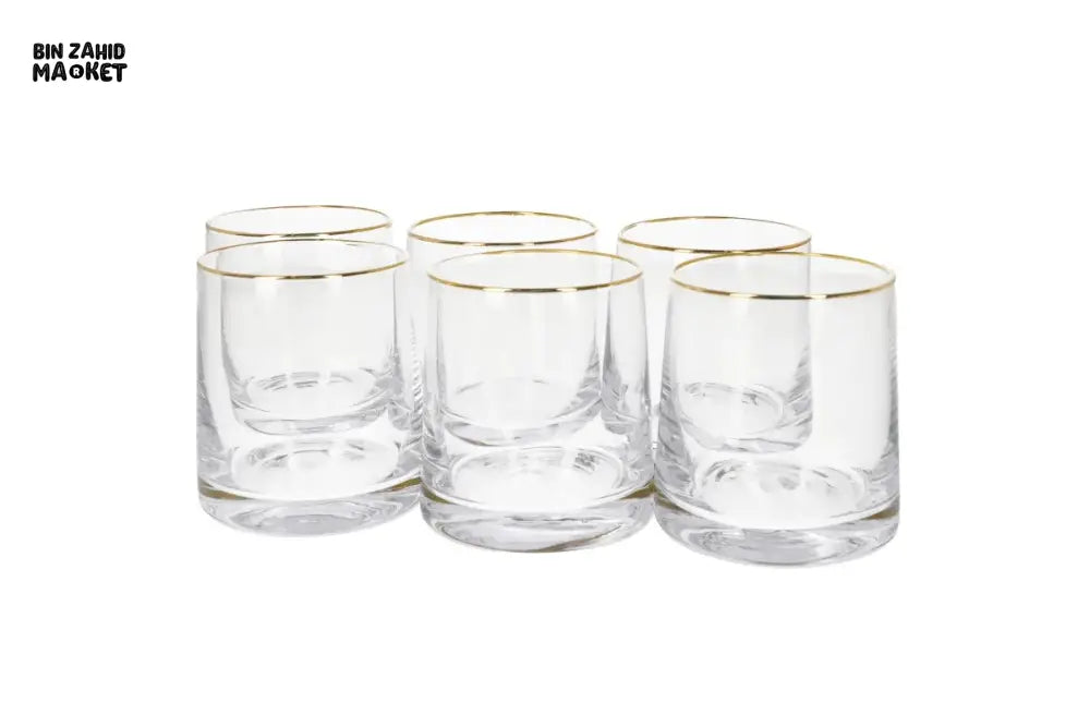DANNY HOME GOLD RIM GLASS SET 280ML 6 PIECES -CB02-03