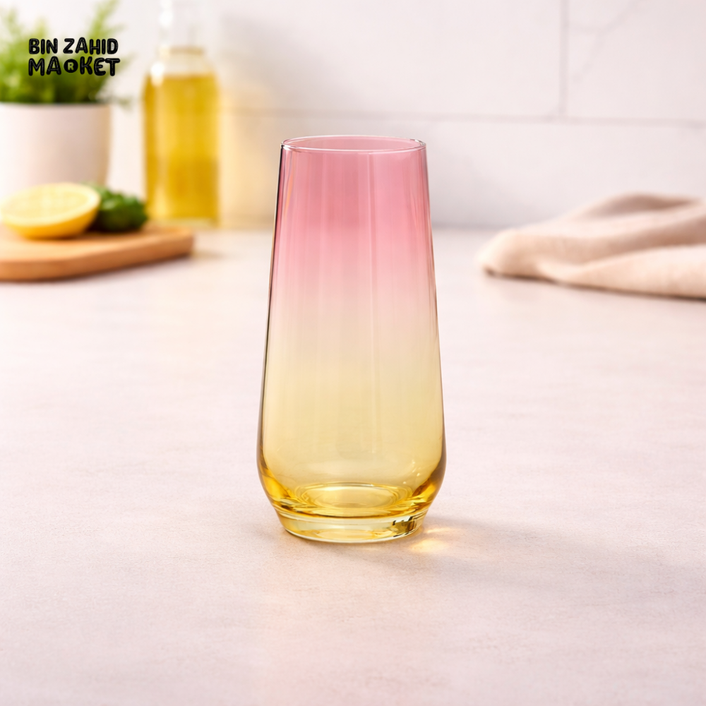 DANNY HOME GRADIENT TALL STEMLESS GLASS TUMBLER SET 550ML 6PCS DRINKWARE FOR WATER JUICE COCKTAILS CB09-09