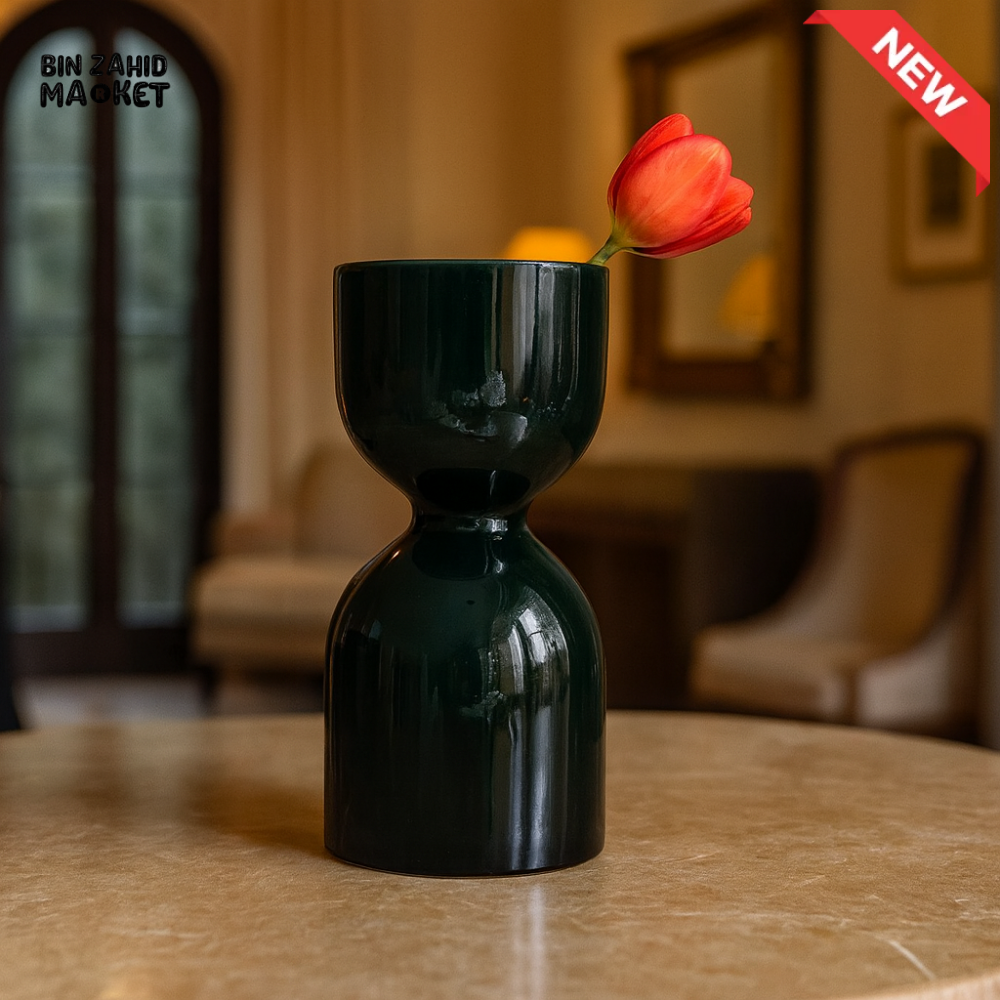 DANNY HOME GREEN GLASS VASE MODERN DECORATIVE FLOWER VASE CB 90