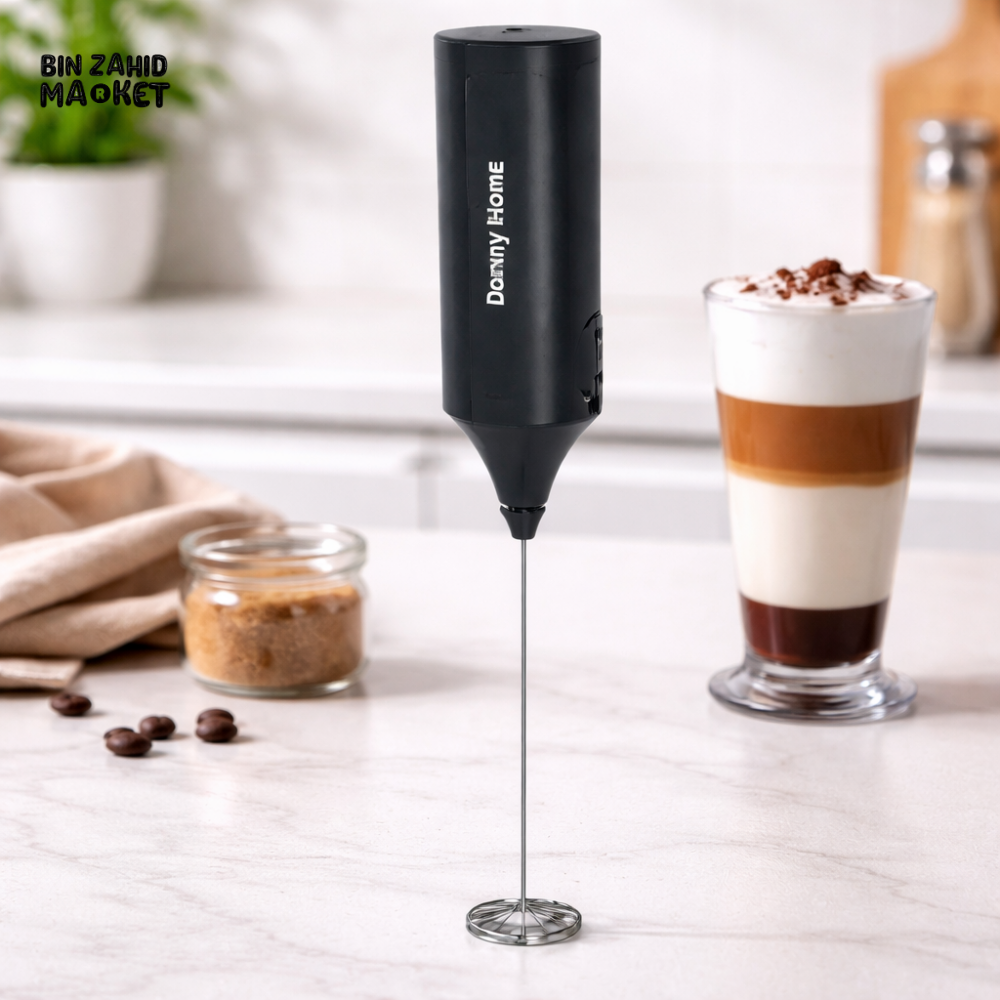 DANNY HOME HANDHELD ELECTRIC MILK FROTHER COFFEE FOAM MAKER STAINLESS STEEL WHISK BATTERY OPERATED DRINK MIXER CH-543