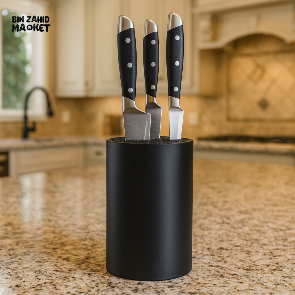 DANNY HOME KITCHEN KNIFE HOLDER – MODERN COUNTERTOP STORAGE BLOCK BLACK DH2353