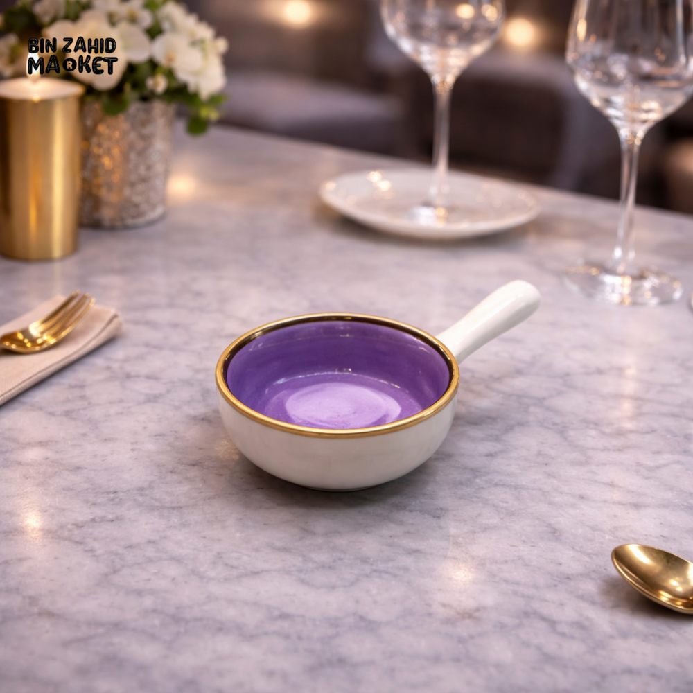 DANNY HOME LUXURY CERAMIC DESSERT & SAUCE BOWL WITH HANDLE - CZT24-56