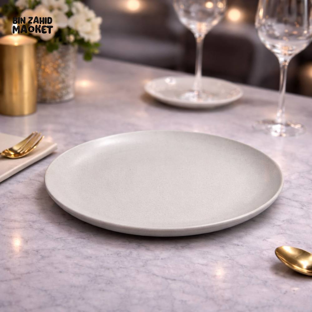 DANNY HOME LUXURY MINIMALIST CERAMIC DINNER PLATE – MATTE GREY - T12-01