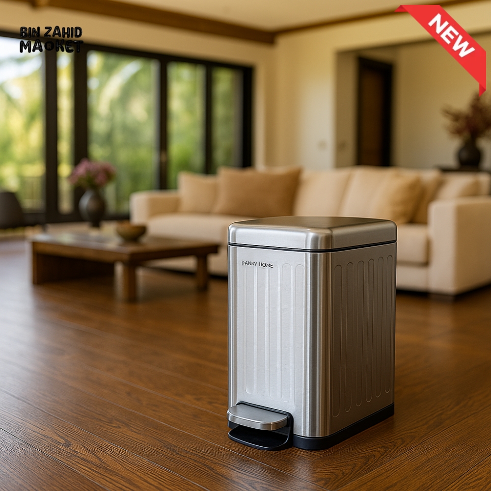 DANNY HOME LUXURY VILLA PEDAL BIN 5 LITRE SILVER LJT05 5 1