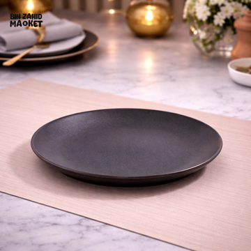 DANNY HOME MATTE BLACK CERAMIC FLAT PLATE 19CM - Plates