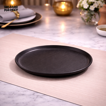 DANNY HOME MATTE BLACK CERAMIC FLAT PLATE 20CM - Plates