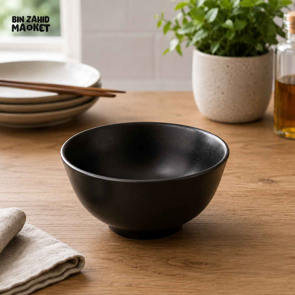 MATTE BLACK STONEWARE CEREAL & SOUP BOWL 5.0 INCH – 50ZKW