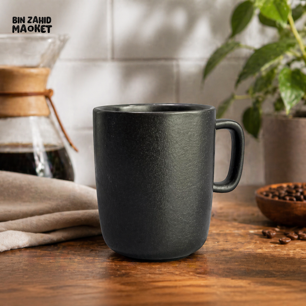 DANNY HOME MATTE CERAMIC COFFEE MUG 340ML MINIMALIST DRINKWARE BLACK CPK-057